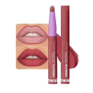 Imagem de Batom 2 em 1, acabamento fosco de veludo, suave e volumoso, 12 cores de lábios universais - rosa nude rosa malva ameixa, fórmula cremosa para maquiagem labial, uso durante todo o dia, sem crueldade