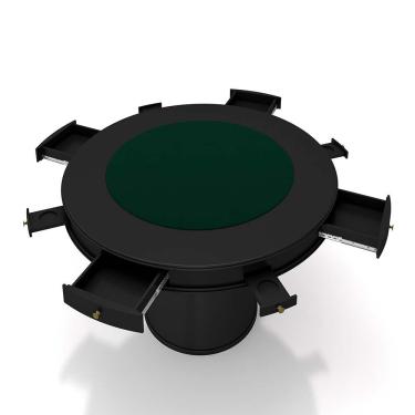 Imagem de Conjunto Mesa de Jogos Carteado Bellagio Tampo Reversível e 4 Cadeiras Madeira Poker Base Cone PU Caramelo/Preto G42 - Gran Belo