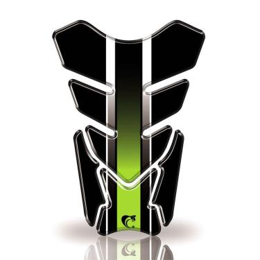 Imagem de Protetor De Tanque Adesivo Listra, Moto Honda, Yamaha E Suzuki Varias Verde E Preto