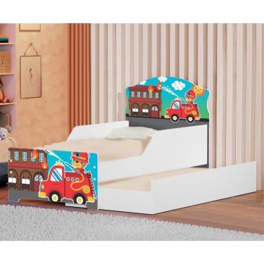 Imagem de Mini Cama Infantil Com Auxiliar Pop Resgate Bombeiro