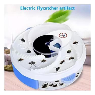 Imagem de Armadilha Elétrica Pega Moscas Recarregável USB Silenciosa Giratória D