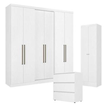 Imagem de Guarda Roupa Casal Presence 6 Portas com Cômoda Gaveteiro Condessa e A