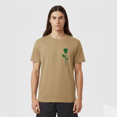 Imagem de Camiseta Masculina Algodão Premium Skate Surf Praia Streetwear BOTÃO DE ROSA-Masculino