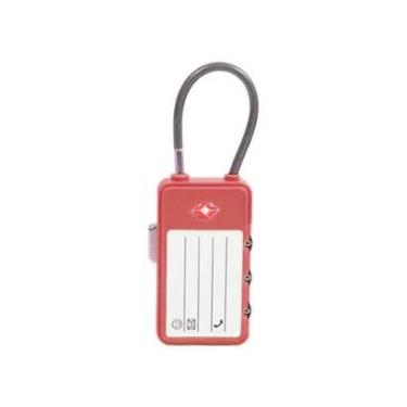 Imagem de Cadeado Sestini TSA Com Identificador e Cabo de Aço Vermelho-Unissex