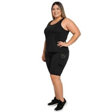 Imagem de Bermuda Fitness Com Bolsos Laterais Plus Size-Feminino