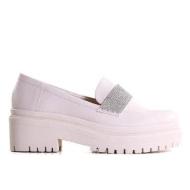 Imagem de Mocassim Feminino Via Marte Com Strass 23-907 Bege-Feminino