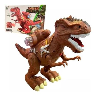 Imagem de Dinossauro Grande Brinquedo Tiranossauro Rex T Rex Solta Fumaça Brinqu