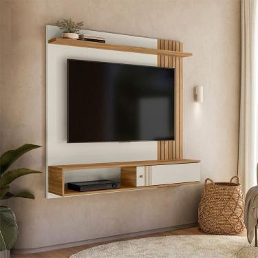 Imagem de Painel Suspenso Milao Frisado 1,36m para TV ate 55 Polegadas Peternella Moveis