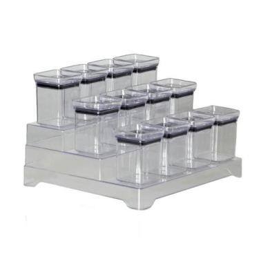 Imagem de Kit Porta Temperos Lumini 13 Peças - Transparente - Paramount