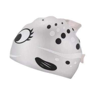 Imagem de Touca De Natação Infantil De Silicone Impermeável Com Design De Peixe 