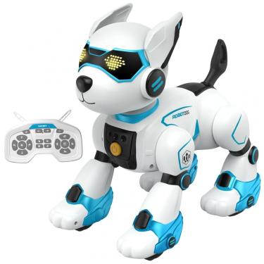 Imagem de Robô Cachorro Programável Azul e Branco – YoJo-Tech, Controle Remoto, Voz, Imitador de Sons e Dança para Crianças