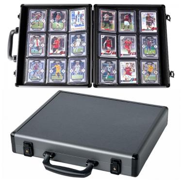 Imagem de Álbum para Cartas Pokémon Azamou com Estojo Rígido, Capacidade para 216 Toploaders e 9 Bolsos para Cards 8x10 cm - Cinza