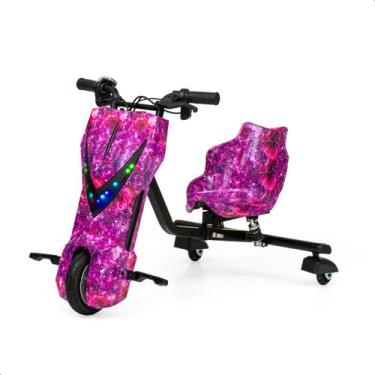 Imagem de Patinete Elétrico Triciclo Infantil Drift 350w 36v - Azul Car, Lilás