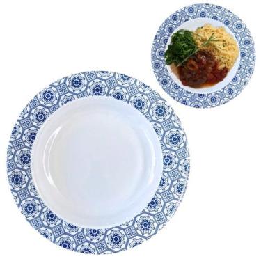 Imagem de Prato Fundo Melamina Estampado Para Buffet Restaurante 25cm - Sk