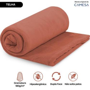Imagem de Manta Casal 180x220cm Microfibra Soft Macia Fleece Camesa, TELHA
