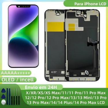 Imagem de Tela OLED LCD Para iPhone 13 14 Com Face ID Touch Para X XR XS MAX 11 