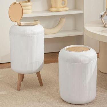 Imagem de Lixeira 10 Litros Automática Tampa Click Esconde Sacola Oval Deend