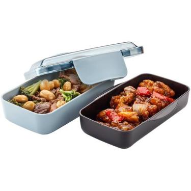 Imagem de Marmiteira Lunch Box Electrolux Azul Resistente a Temperatura, Cinza e