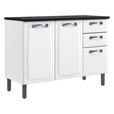 Imagem de Balcão de Cozinha em Aço 3Portas 2Gavetas Branco New Premium - Itatiai