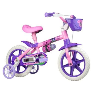 Imagem de Bicicleta Infantil Aro 12 Cat Nathor Menina Cor Rosa Violeta, 12, Rosa