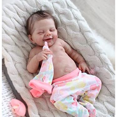 Imagem de Reborn Baby Realista, Menina Silicone com Caixa de Presente, Corpo Inteiro Lavável, Boneca Bebê Reborn Amarela