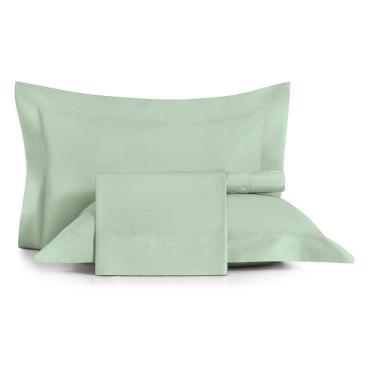 Imagem de Jogo De Cama King 4 Peças Altenburg Algodão Lux 200 Fios Verde Claro