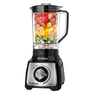 Imagem de Liquidificador Turbo Inox Mondial Preto/Inox 1400W - L-1400-LT