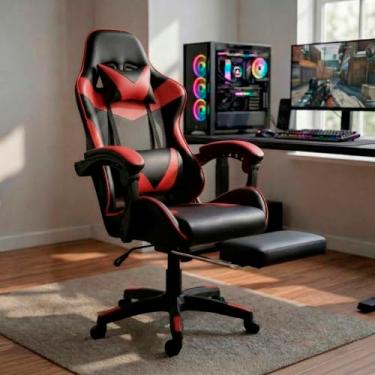 Imagem de Cadeira Escritório Gamer Reclinável Ergonômica Profissional (Vermelho)