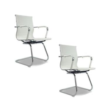 Imagem de Kit 2 Cadeiras De Escritório Oficial Webshop Esteirinha Baixa Fixa Bra