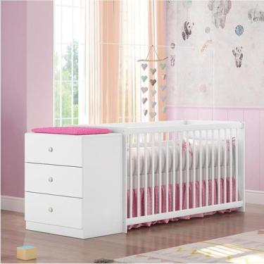 Imagem de Berço Cômoda Com 3 Gavetas Branco - Móveis Leartam - Móveis Estrela