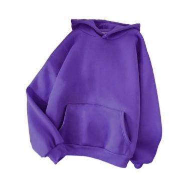 Imagem de Hoodies Oversized Unissex Em Fleece Para Outono E Inverno, Quentes E C