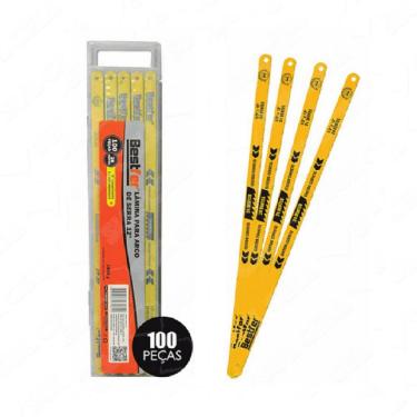 Imagem de Lâmina para Arco de Serra 24d 12" para Cortes em Metais, Plásticos, PVC e Madeira Embalagem com 100 Peças Amarelo