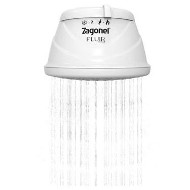 Imagem de Ducha Elétrica Fluir Multitemperaturas 5500W com Grande Espalhador 16,5cm Branco 110V
