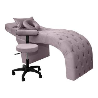 Imagem de Maca com Mocho Estética Facial Cílios E Sobrancelhas Veludo - SOFA STO