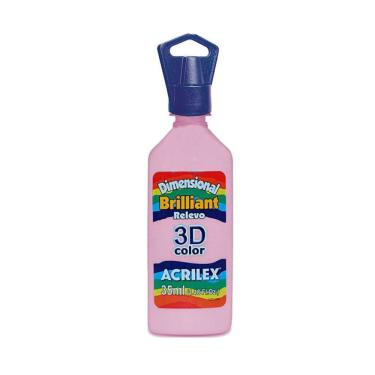 Imagem de Tinta Relevo Dimensional Brilhante Rosa Bebê para Tecidos e Artesanato 35ML Unidade Acr...
