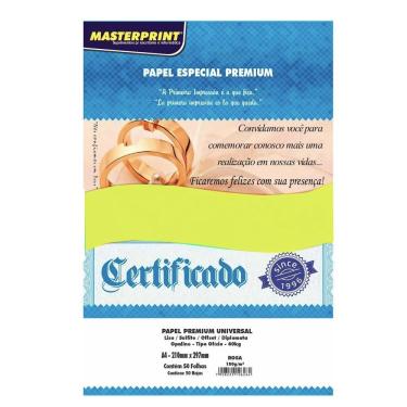 Imagem de Papel A4 Canson Premium Universal 180G-M2 Formato 21 X 29,7CM Pacote com 50 Folhas Amarelo