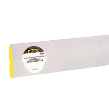 Imagem de Régua de Alumínio Pro 1,2 Metros para Alisamento e Nivelamento de Superfícies com Encaixe para Dedos Prata DTOOLS