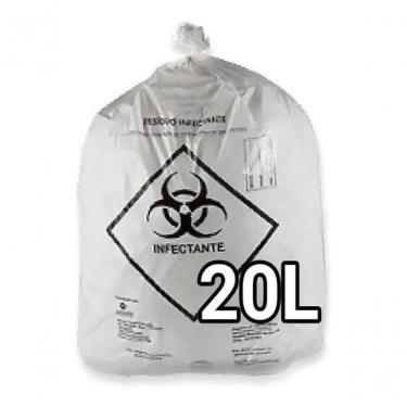 Imagem de Sacos de Lixo Infectante Hospitalar 20 Litros 100 Unidades para Resíduos Infectantes Br...