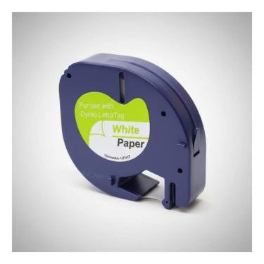Imagem de 5 Fita Papel Dymo 91200t 10697 Letratag Rotulador Compatível Branco Letra Preta