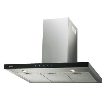 Imagem de Coifa de Parede Fischer 90cm Infinity Vidro Preto, 220V, Inox, Preto