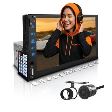 Imagem de Central Multimídia Universal Mp5 Bt 1 Din 7 Espelha Dvd Câmera de Ré -