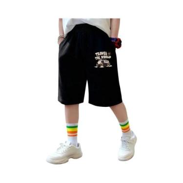 Imagem de Shorts De Algodão Para Meninos Com Estampa De Astronauta, 3-14 Anos, C