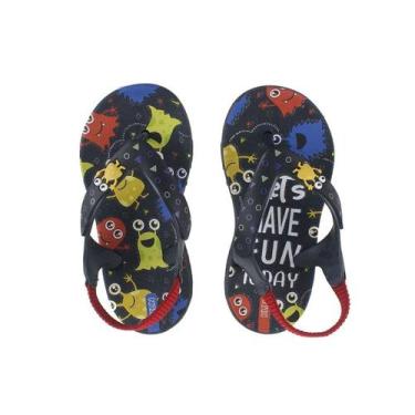 Imagem de Chinelo Infantil Klin Acqua print Antiderrapante 442, 19, Marinho verm