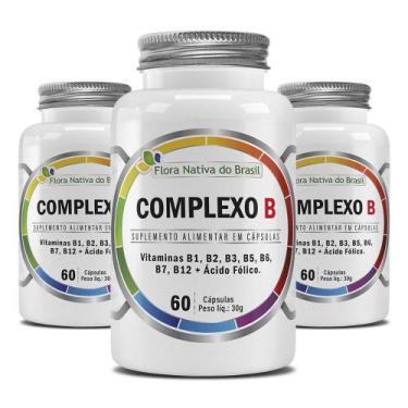 Imagem de Kit 3x Complexo B (Vitamina B1, B2, B3, B5, B6, B7, B12 + Ácido Fólico