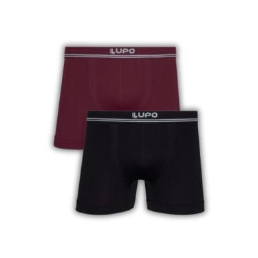 Imagem de Kit 2 Cueca Boxer Masculina em Microfibra com Cós Faixa Lupo, GG, Vinh