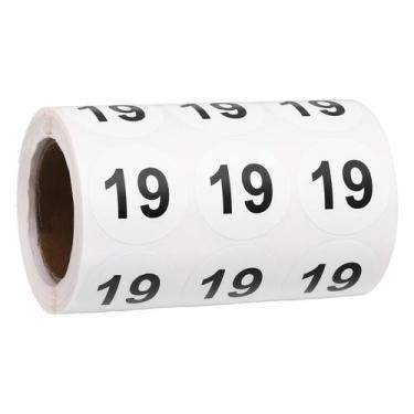 Imagem de Adesivos numéricos PATIKIL 1000 unidades, número 19, 30 mm, pretos