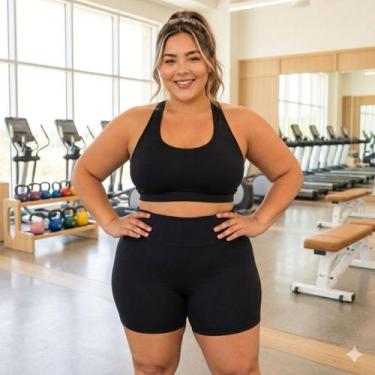 Imagem de Short Fitness Plus Size Academia Feminino Suplex Light Zero Transparen