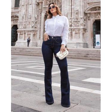 Imagem de Calça Jeans Flare Guza - Conforto e Estilo para Todos os Biotipos, Nav