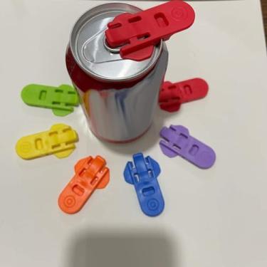 Imagem de 14 peças abridores manuais de latas de refrigerante e cerveja, protetor de tampa de lata de plástico para pop coca-cola, proteções de bebidas de alumínio para latas, capa colorida de lata, ferramenta