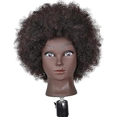 Imagem de Boneca De Prática De Estilo De Cabelo Cabeça De Manequim De Treinamento Afro Com Grampo...
